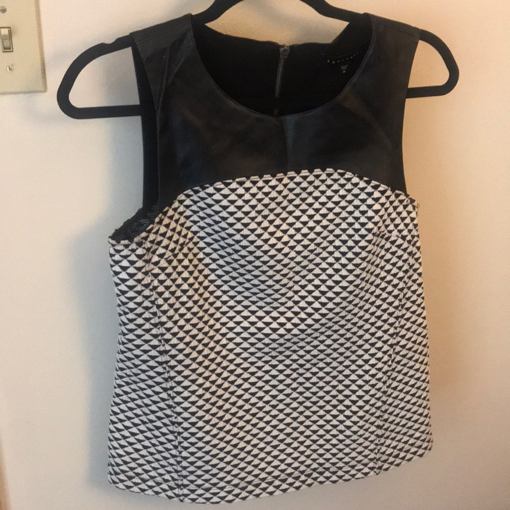 Sanctuary black and white print tank top